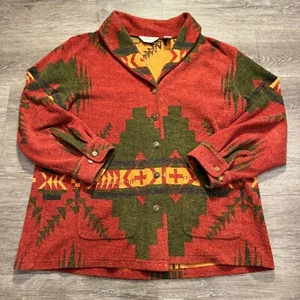 Orvis Cardigan XL Aztec Southwestern Cotton Camp Outdoor Sweater Button Up - Picture 1 of 7