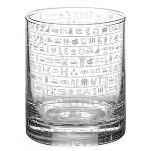 EGYPTIAN HIEROGLYPHICS Whiskey Glass - Picture 1 of 4