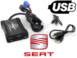 Seat Ibiza USB adapter interface CTASTUSB003 car AUX SD input MP3 jack 1999 2007 - Picture 1 of 2