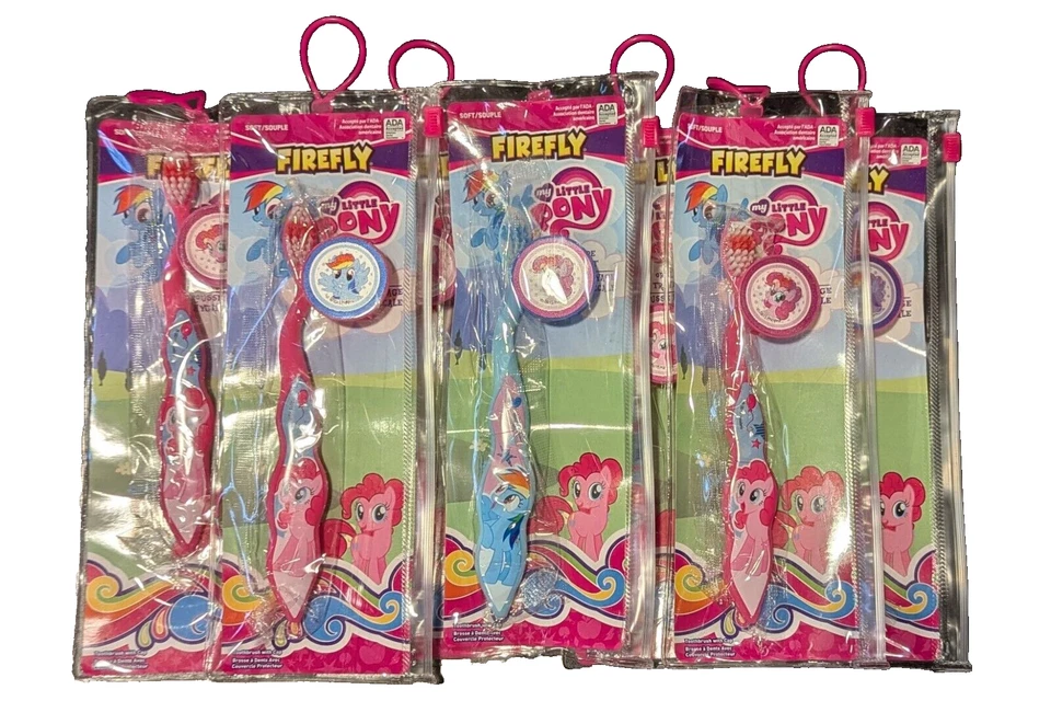 Firefly My Little Pony Kit de Viagem Cuidados Orais (Macio) Escova de Dentes e Tampa - Lote de 6 - Imagem 1 de 1