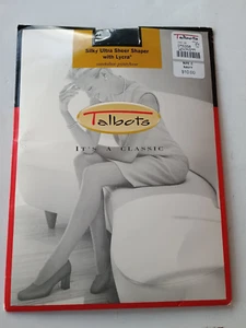 Talbots Silky Ultra Sheer Shaper Lycra Pantyhose Sandaltoe Nylons Navy Size C - Picture 1 of 3