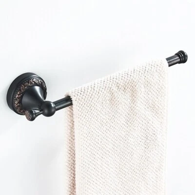 Oil Rubbed Bronze Wall Mounted Bathroom Towel Holder Rack Rail Bar - Image 1 of 4