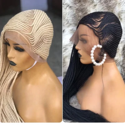 Peruca trançada, tranças de limonada, peruca de trança frontal, peruca de trança, tranças de ponto, sem nós - Imagem 1 de 4