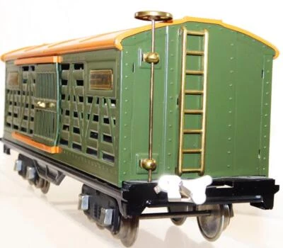 Prewar Lionel 513 Standard gauge Cattle Car GREEN / orange NICE REPAINT 1927-38 - Image 1 of 4