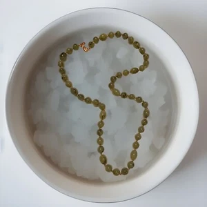 Joan Rivers COLLAR SEMIPRECIOSO PIEDRA PULIDA JASPE VERDE 12mm 30 pulgadas Boho - Imagen 1 de 8