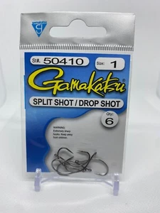 Gamakatsu Split Shot / Drop Shot Hooks 6PK (Select Size) 50410 50412 Red 50310 - Picture 1 of 6