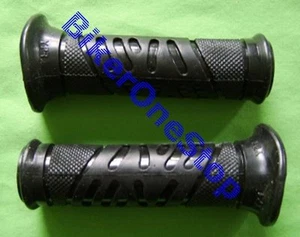 GRPBR058 - Handlebar GRIPS Rubber BLACK Pair 22mm & 25mm Lozenge E NEW - Picture 1 of 2
