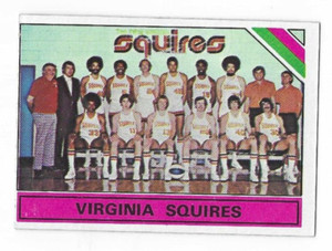 1975-76 TOPPS VIRGINIA SQUIRES TEAM PICTURE#330