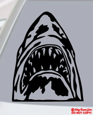 Adesivo de vinil JAWS para-choque de parede janela traseira de carro ÓTIMO FILME DE TUBARÃO BRANCO JDM - Imagem 1 de 4