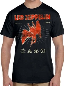LED ZEPPELIN ROCK BAND Black T Shirt - Picture 1 of 1