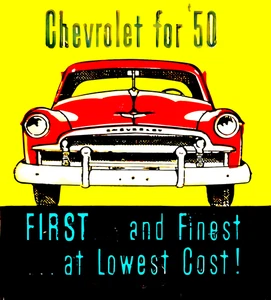 Chevrolet 1950 Ad on Metal Fridge Magnet 2.5 x 3.5" Tin Based - Picture 1 of 4