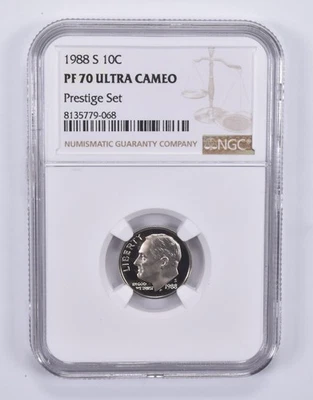 1988-S Roosevelt Dime Prestige Set PF70 UCAM NGC Brown Label *7335 - Image 1 of 4