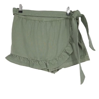 Vineyard Vines Skort Olive Green Ruffle Faux Wrap Tie High Rise Shorts Womens 10 - Image 1 of 4