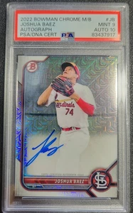 2022 Bowman Chrome Mega Refractor Joshua Baez 1st Auto Psa 9 Auto 10 - Picture 1 of 1