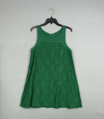 Vestido Anthropologie Leifsdottir Mujer 10 Verde Encaje Cóctel Fiesta Lazo Femenino Foto 1 de 4