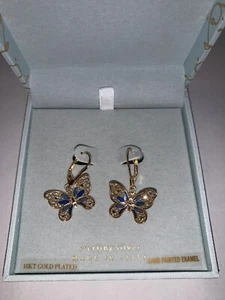 Pendientes de plata esterlina Mia Fiore hechos en Italia mariposas pintadas a mano 🙂 - Imagen 1 de 4
