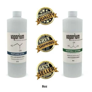 1 VEGETABLE GLYCERIN 1 PROPYLENE GLYCOL USP KOSHER FOOD GRADE 8oz Each PG/VG - Picture 1 of 1