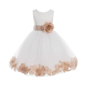 Flower Girl Dress Rose Petals Dresses Communion Dress Wedding Pageant Dresses - Picture 1 of 45