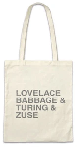 Lovelace & Babbage & Turing & Zuse Stofftasche Einkaufstasche Adventures of Fun - Picture 1 of 1