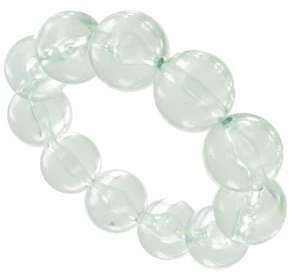 Translucent Clear Green Lucite Beaded Stretch Bracelet One Size Fits Most - Picture 1 of 2