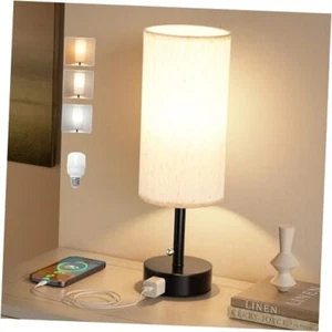 Bedside Table Lamp For Nightstand - 3 Color Temperatures 14.0in Cream - 1PC - Picture 1 of 8