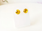 BEAUTIFUL 925 SILVER STUD EARRINGS WITH PRECIOSA CITRINE CHATON 8MM CRYSTALS.