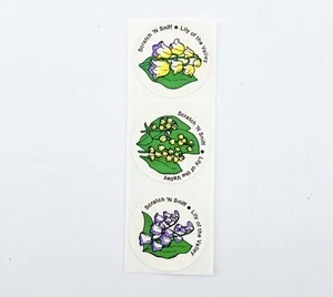 3 pegatinas CTP MATE para rascar y oler flores moradas de lirio del valle de colección - Imagen 1 de 3