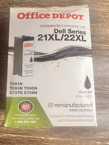 Office Depot Dell Series 21/22 Black XL Ink cartridges-Sealed - Picture 1 of 11
