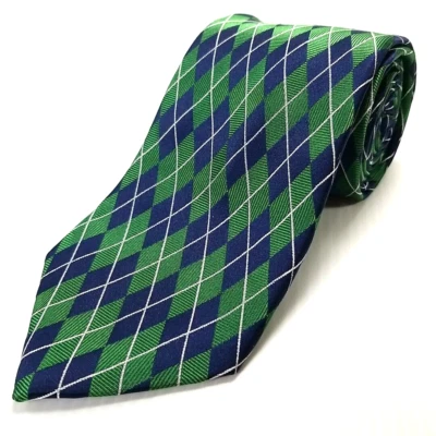 Chaps роскошный галстук синий зеленый Argyle клетку сплетенный шелковый галстук 58» длиной 3,5» шириной - Изображение 1 из 4