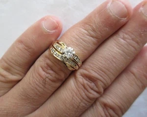 14 Gold Diamond Engagement Ring Set Diamonds=1/2 Carat F-SI2 5.40 Grams - Picture 1 of 9