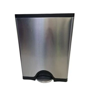 simplehuman Rectangular Recycler Pedal Bin Steel 46L {Dirty/Scratched) B+ - Picture 1 of 12