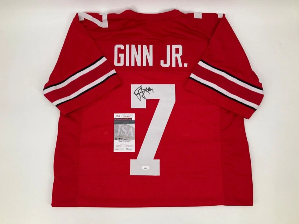 TED GINN JR. OHIO 州签名定制缝制球衣 JSA 证人 正品证书 — 第 1/3 张图片