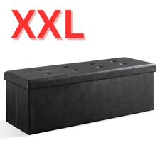 End Of Bed Storage Bench Ottoman Chest Extra Large King Size Black Bedroom Long