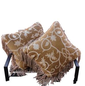 Stratford Home due paia cuscini oro quadrati frange 18 x 18 nuovi bellissimi! - Foto 1 di 5