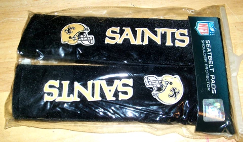 NFL New Orleans Saints Seat Belt Pads Velour Pair by Fremont Die Cover