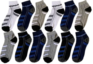 NUEVOS 6-12 pares de calcetines de cuarto de tobillo para hombre talla 9-11 10-13 (#602-16) - Imagen 1 de 2