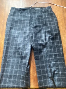 100% Wool/Cashmere Club Monaco Dress Checked Pants 32x32 - Picture 1 of 6