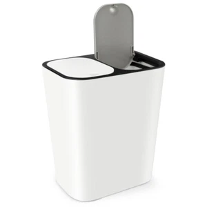 Dry and Wet Separation Trash Can Container White Pedal Bin Office - Picture 1 of 12