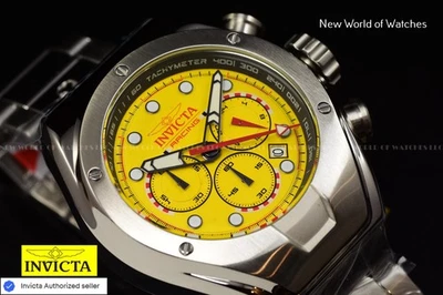 Invicta Men's Racing Yellow Dial Chronograph 48mm Quartz Stainless Steel Watch - Image 1 of 4