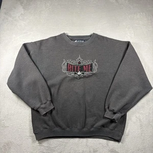 Big Dogs Y2K Crewneck Sweatshirt Men’s L Gray Bite Me Jnco Style Grunge #674 - Picture 1 of 8