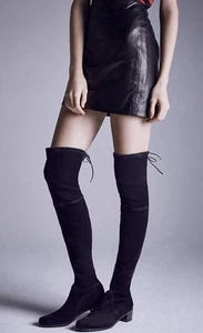 Stuart Weitzman Thighland Sobre la Rodilla Botas Botines Zapatos Negro Gamuza EE. UU. 9.5 - Imagen 1 de 12