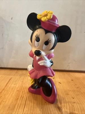Lrg Vintage Disney Minnie Mouse w/Umbrella Piggy Bank 11 1/4" Tall Illco w/plug - Image 1 of 4