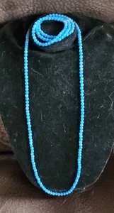 Collana in argento sterling con perline apatite blu 34" e bracciale 7" - Foto 1 di 3
