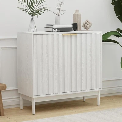 Aparador estriado gabinete buffet con estantes ajustables solución de almacenamiento nuevo Foto 1 de 4