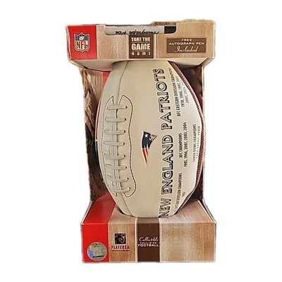 Autógrafo de los New England Patriots tamaño completo firma fútbol americano con 3 Super Bowls NFL Foto 1 de 3