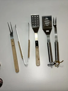 Chefmate Tools Set 3 And 2 Other PC Spatula Baster Fork Tongs BBQ GRILLING - Picture 1 of 9