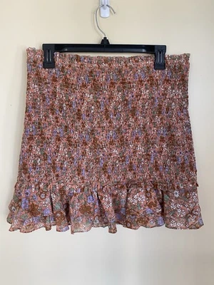 Minifalda Veronica Barba 10 Melodía Coral Calada Elástica Tirar On Volantes Nueva con Etiquetas Foto 1 de 4