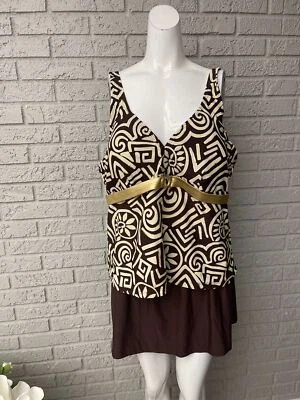 Traje de baño de dos piezas para mujer Anne Klein talla 22 Foto 1 de 4