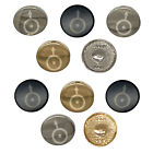 Astronomy Uranus Astrology Symbol 0.6" (15mm) Round Metal Buttons - Set of 10