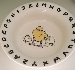 Lisa Katzenstein England Children’s ABC Bowl Baby Chick And Cracked Egg Design. - Picture 1 of 5